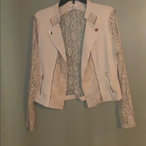 Lace blush pink blazer